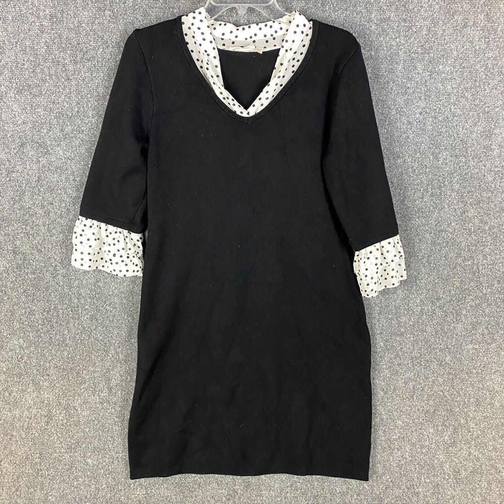 Hailey Lyn Dress Women's Large‎ Sweater Rayon Blend Black L Adults